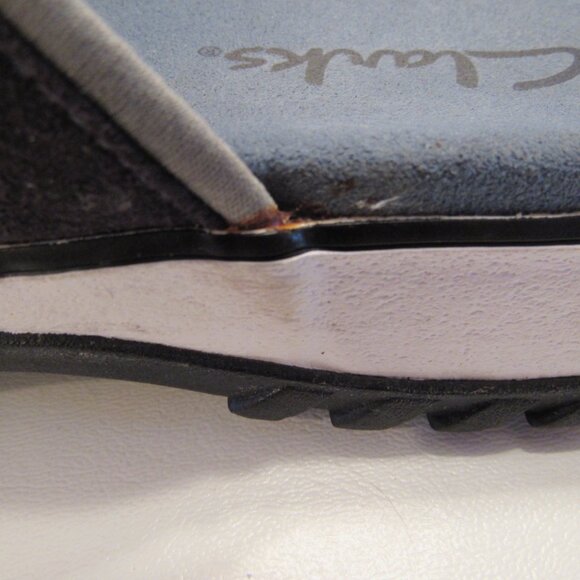 Clarks Navy Blue Slip On Sueded Canvas Sandals Size 8M - Picture 10 of 13